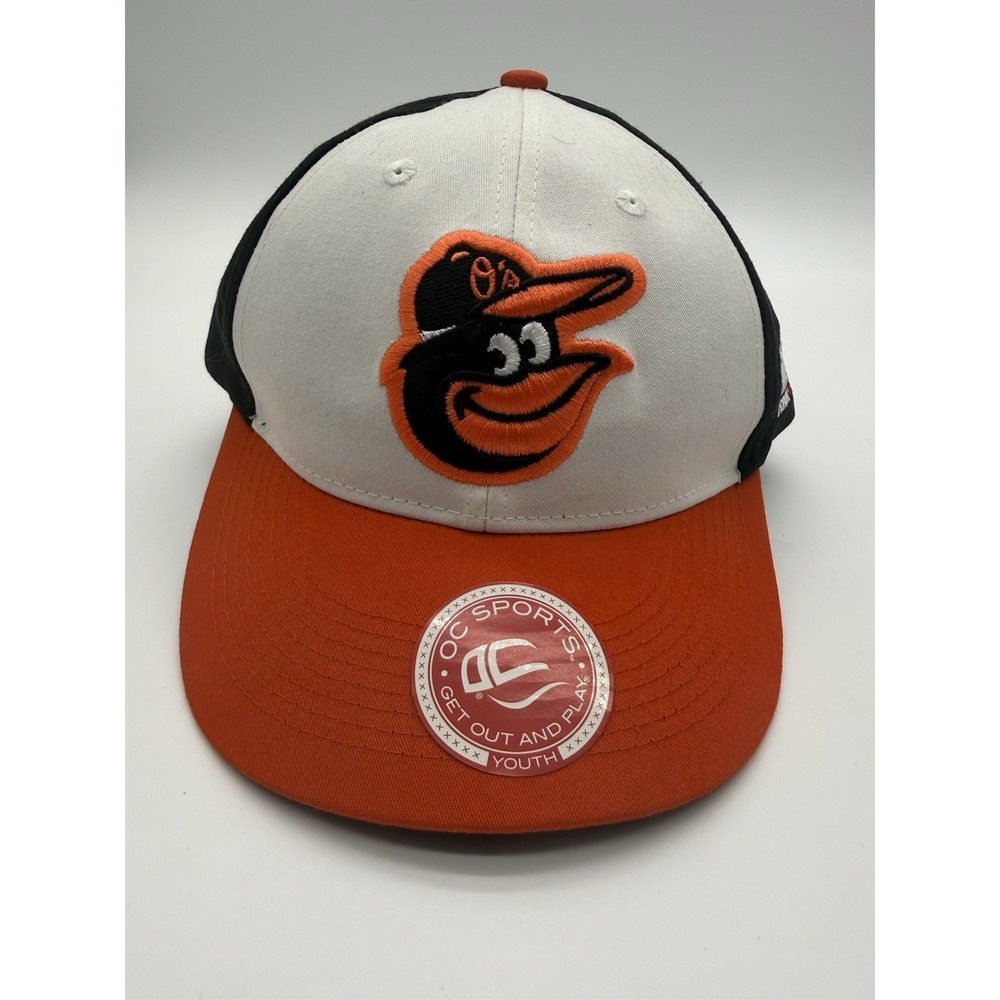 Baltimore Orioles Youth Baseball Cap Hook & Loop Strap Back Black Orange